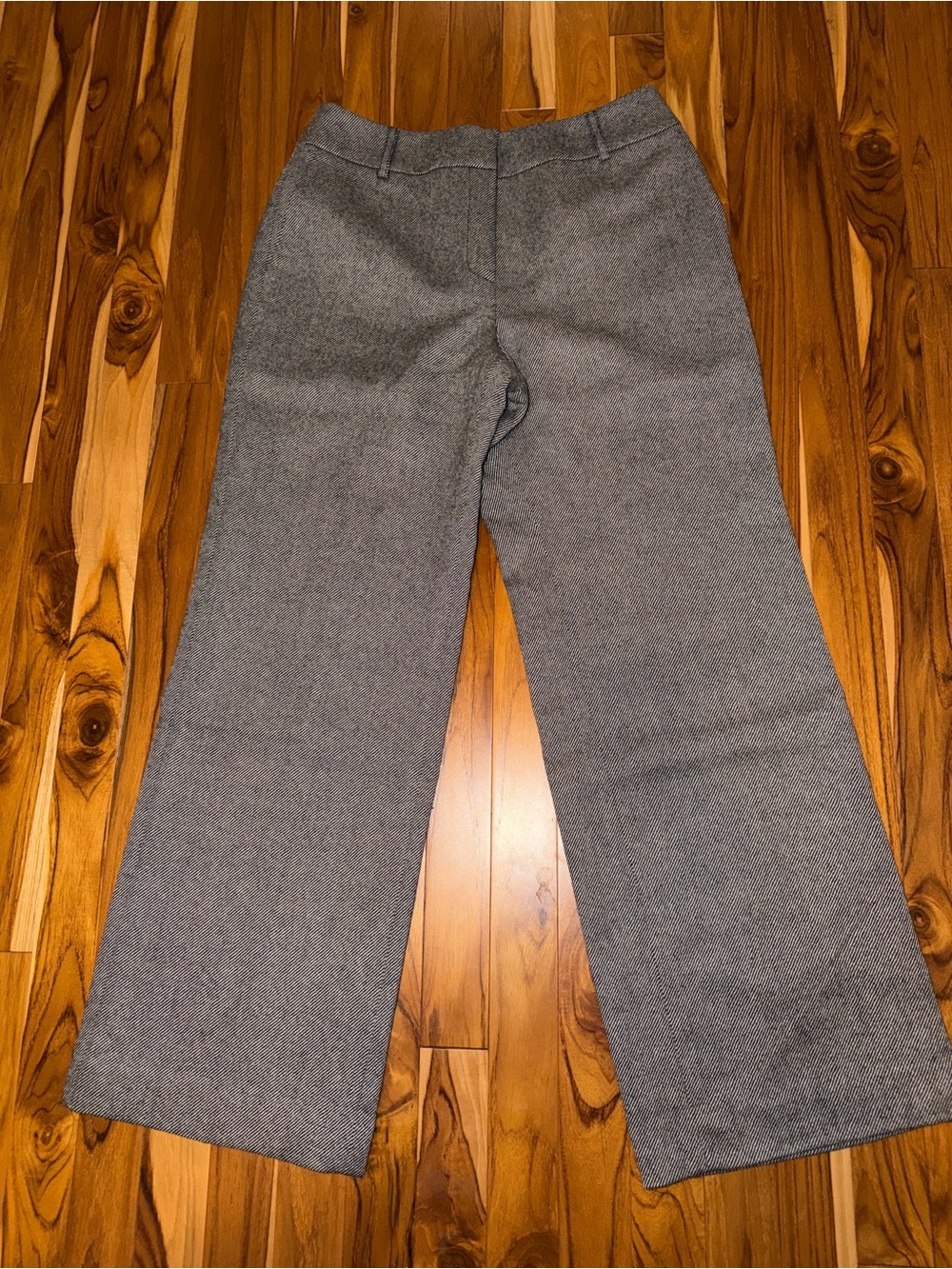Talbots Gray Straight-Leg Wool Blend Trousers